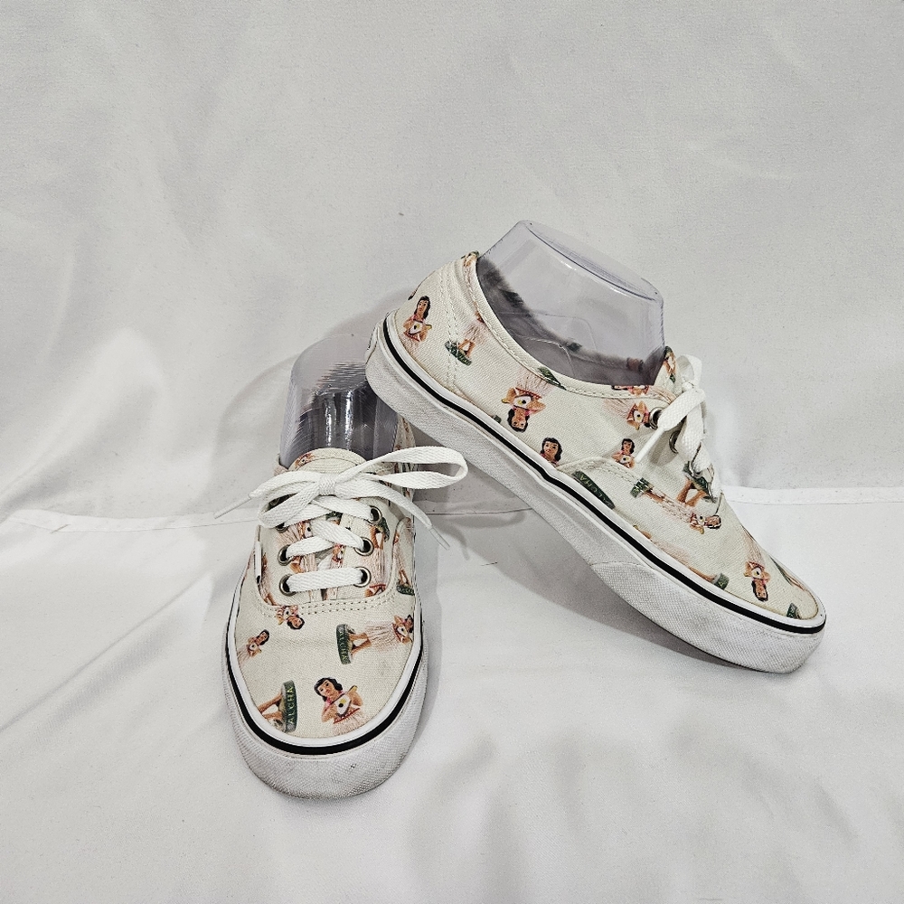 Vans off the wall hula girl print sneakers shoes women's size 7